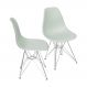 KIT 2 CADEIRAS 1102 PP VERDE CLARO BASE CROMADA