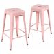 Kit 2 banquetas altas Iron Tolix 76 cm Rosa antigo