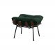 Puff Decorativo Sala de Estar Abel Base de Madeira Preto Suede Verde G41 - Gran Belo