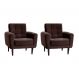 Conjunto com 2 Poltronas Lívia Marrom