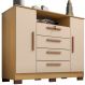 Cômoda Sapateira Rack para Quarto 2 Portas 4 Gavetas Madri Carvalho Americano/Off White