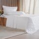 Kit Colcha Casal 3 Pçs Ricamo 300 Fios 100% Algodão 220x240cm Branco