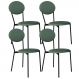Kit 04 Cadeiras Estofada Para Sala de Jantar Azuri Preto C01 Courino Verde Sálvia - Lyam Decor