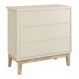 Jogo de Quarto Classic Guarda Roupa 2 Portas e Cômoda 3 Gavetas Areia Fosco com Pés Madeira Natural - Reller Móveis