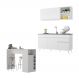 Armário de Cozinha Compacta com Bancada Americana Veneza Multimóveis MP2200 Branco