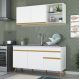 Cozinha Compacta Veneza GW Multimóveis MP2079 com Armário e Balcão Branca