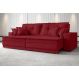 Sofá Palermo 2,20m Assento Retrátil e Reclinável Velosuede Vermelho - NETSOFAS