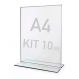 Display Expositor T A4 21x30cm Acrílico Ps Balcão 10 Peças