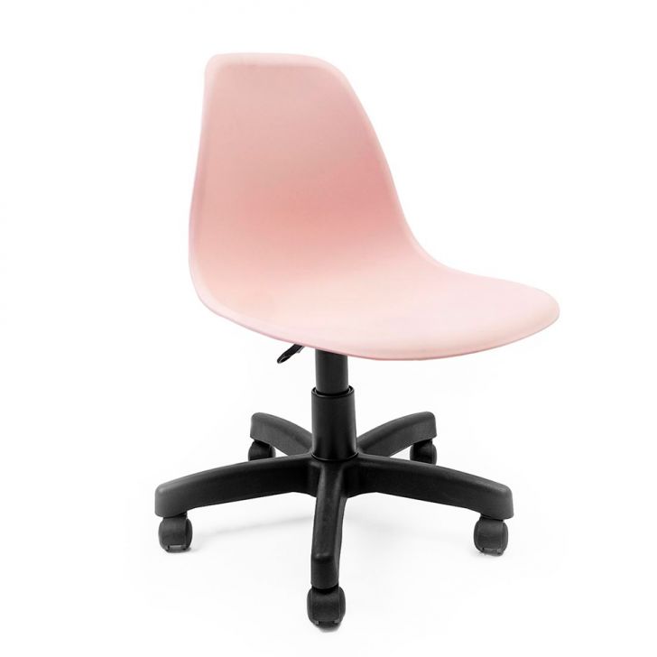 Cadeira de Escritório Secretária Eames Preta e Rosa