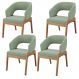 Kit 04 Cadeiras de Jantar e Estar Living Estofada Lince L02 Bouclê Oliva - Lyam Decor