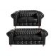 Conjunto De Sofá 2 E 3 Lugares Luís Xv Chesterfield Capitonê - Courìssimo Preto