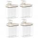 4 Dispensers para Produtos de Limpeza Amaciante e Sabão Líquido 1,5L Flow Bege Ou