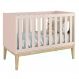 Berço Mini Cama Classic Rosa Fosco com Pés Madeira Natural - Reller Móveis