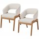 Kit 02 Cadeiras de Jantar e Estar Living Estofada Lince L02 Linho Cru - Lyam Decor