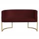 Namoradeira 2 Lugares Decorativa Luana Base Gold Veludo Bordô - Montanaris Decor