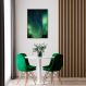 Quadro Aurora Boreal Finlândia 60x43 Filete Marrom