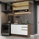 Cozinha Compacta Madesa Glamy 120002 com Armário e Balcão (Sem Tampo e Pia) - Rustic/Branco