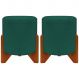 Kit 2 Puff Decorativo Redondo Confortável Para Sala Penteadeira Eloah Suede Verde
