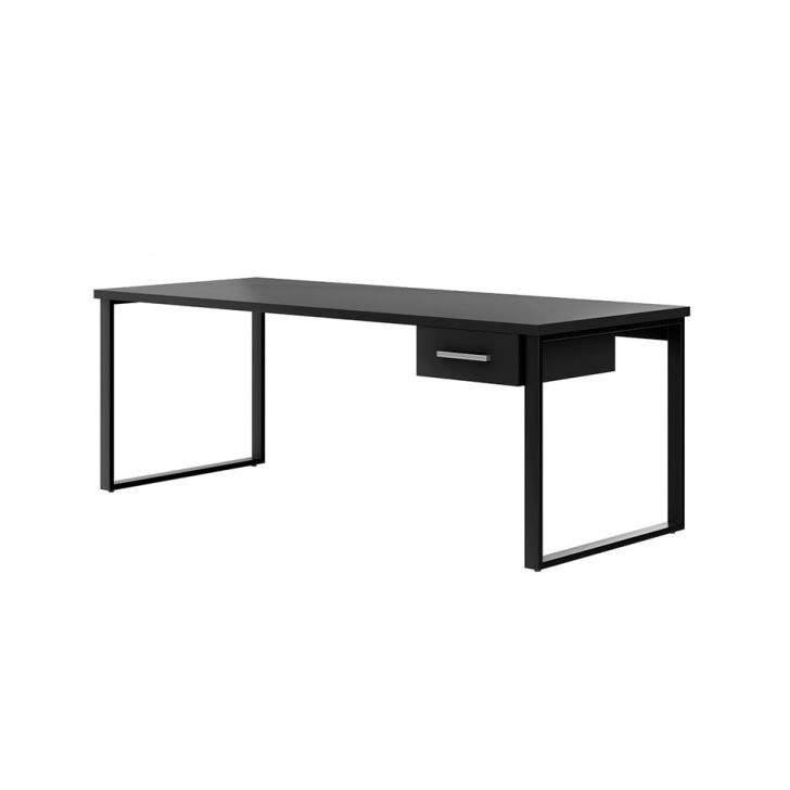 Mesa de Escritório Málaga 1 GV Preta 190 cm