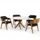 Mesa De Jantar Redonda Cora 120cm Off White M04 com 04 Cadeiras Living Suran Linho Chumbo - Lyam