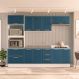 Image of Cozinha Compacta Sem Tampo com Rodapé Amara 10 Portas 4 Gavetas Azul e Branca MO895CL90PSJMOB