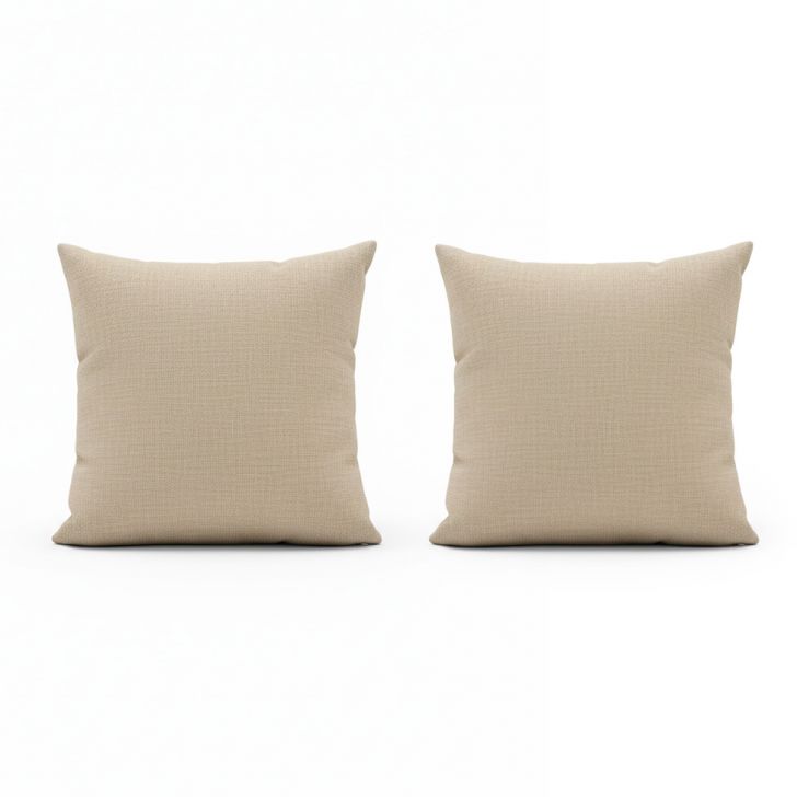 Conjunto Com 2 Capas De Almofada Quadrada Candy 45x45 Linho Bege