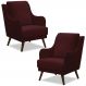 Kit 2 Poltronas Decorativas Catar com Tachas Veludo Marsala G33 - Gran Belo