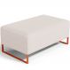 Puff Decorativo Sala De Estar Cléo 90cm Base De Ferro Cobre W01 Linho Cru - Lyam Decor