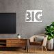 Quadro Escultura Frase Think Big 100x70 Branco