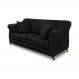 Sofá Decorativo 220cm 3 Lugares com 4 Almofadas Armstrong Suede Preto G63 - Gran Belo