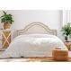 Cabeceira Casal Para Cama Box Provençal Dupla 140x60 Courino Off White - Tachas Fumê