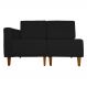 Poltrona Decorativa Alice Lado Direito Pés Trapézio Suede Preto - DS Estofados
