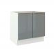 Balcão Madesa Lux 80 cm 2 Portas - Branco/Cinza