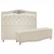 Kit Cabeceira e Calçadeira Yasmim 195 cm King Size Suede Bege - Amarena Móveis