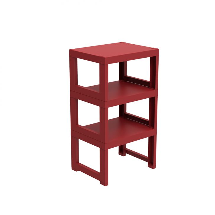 Estante Demi Quadra com 3 Prateleiras Merlot