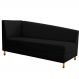 Recamier Valéria 140cm Lado Direito Suede Preto - Amarena Móveis