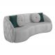 Sofá Decorativo 288cm com Almofadas Redondas Clarke Veludo Cinza Claro G45 - Gran Belo