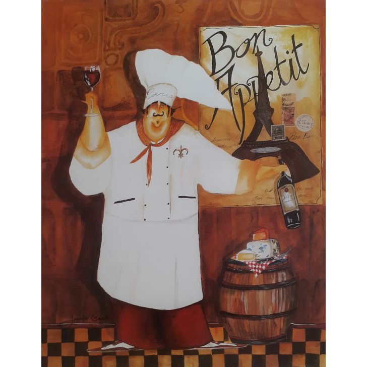 Gravura Coleção Cozinha Bon Appetit 35,5 x 28 cm