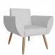 Poltrona Decorativa Flora Pés Palito Suede Branco - DS Estofados