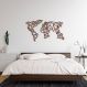 Quadro Escultura Mapa Mundi Poligonal 80x44 Marrom