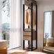 Guarda-Roupa Closet Merlin com Cabideiro 2 Gavetas Preto e Montana 183x40 cm