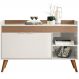 Balcao Aparador Buffet 120 cm Off White Cristal Ripado Madeira Dmad
