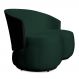 Sofá Namoradeira 2 Lugares Decorativa Lara Veludo Verde/PU Preto - Montanaris Decor