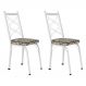 Kit 2 Cadeiras de Cozinha Delaware Estampado Cedro Pés de Ferro Branco - Pallazio