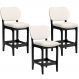 Kit 03 Banquetas Baixa Bar Cozinha E Sala De Jantar Fixa Betta L02 Preto Linho Cru - Lyam Decor