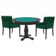 Mesa de Jogos Carteado Victoria Redonda Tampo Reversível Preto com 2 Cadeiras Vicenza Suede Verde G36 G15 - Gran Belo