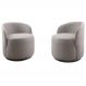 Conjunto Poltronas Decorativas Astrid Columbia Cinza com Base Giratória