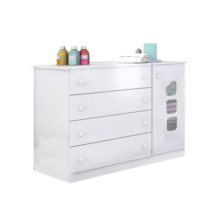 Cômoda Infantil Lívia 1 PT 4 GV Branca