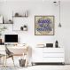 Quadro Frase School Kills Creativity 43x43 Caixa Marrom