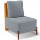 Poltrona Decorativa Sala Estar Living Pés Madeira Hungria L02 Couríssimo Whisky Bouclê Cinza - Lyam